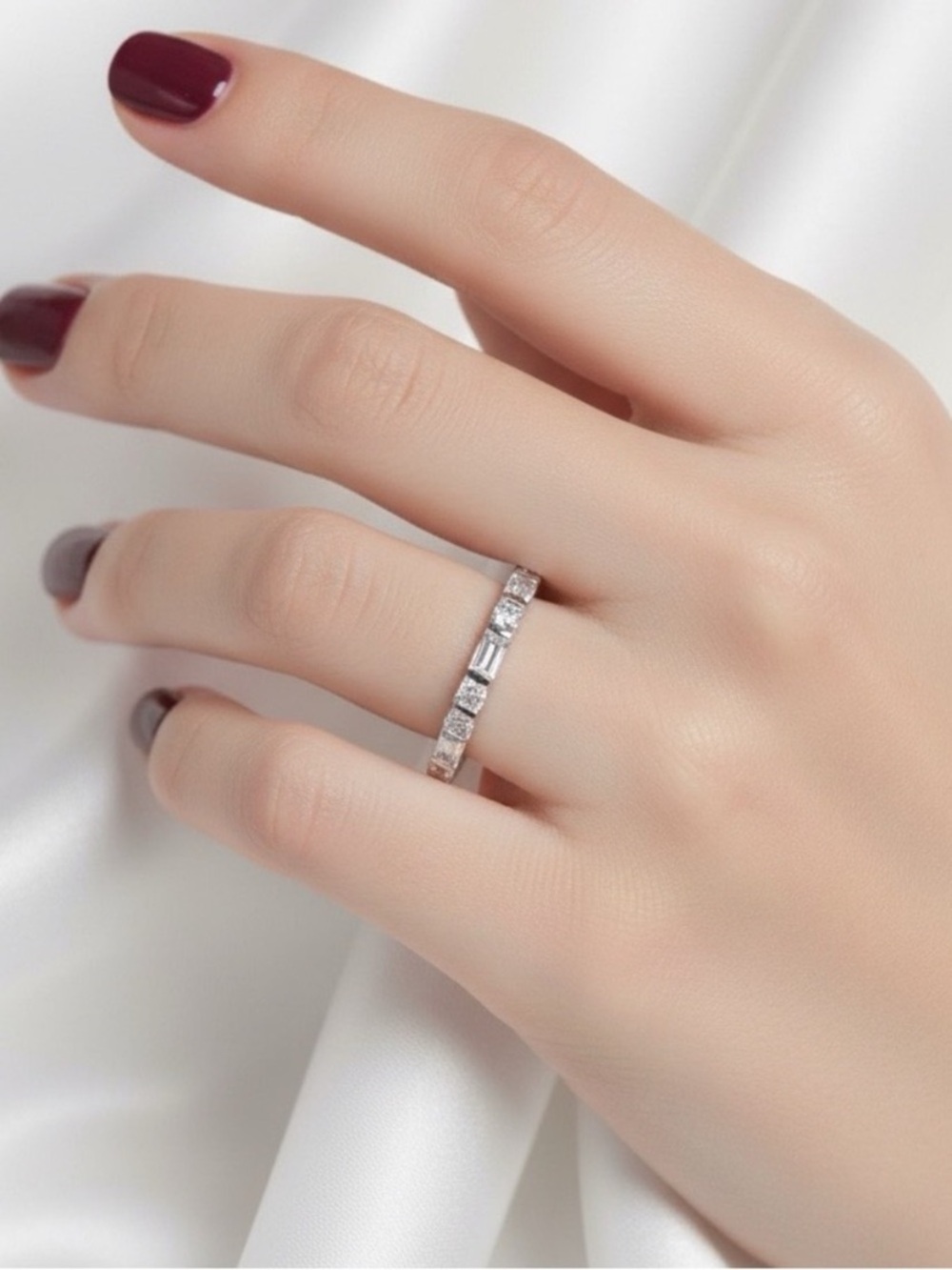 Sterling Silver Cubic Zirconia Eternity Band
